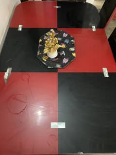 dining table in red and black color (only dining)