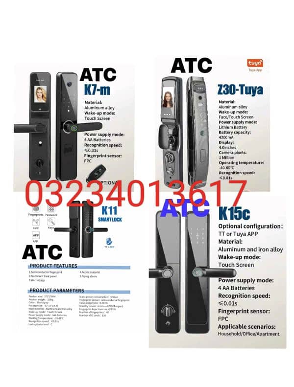 smart fingerprint handle electric main door lock access control system 1
