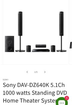 Sony DVD home theatre dz640