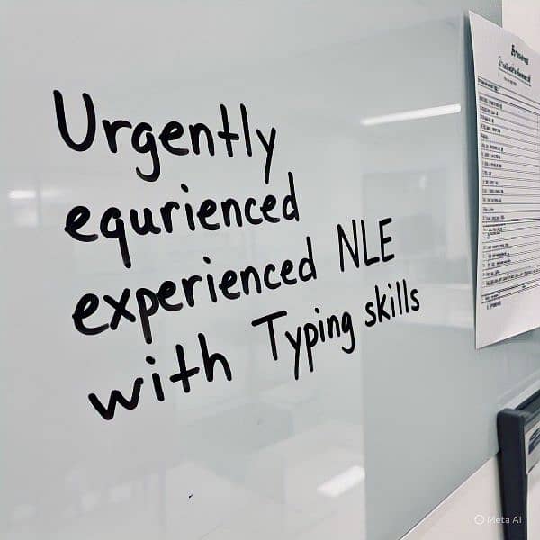 We need a NLE editor must have typing skills 0