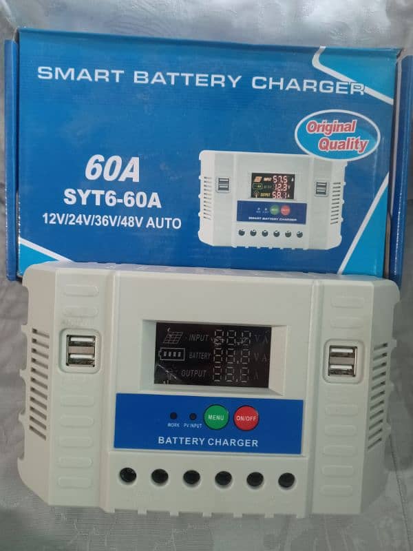 pwm charge controller 60 amp 12/24/48 auto detect coloured display 1