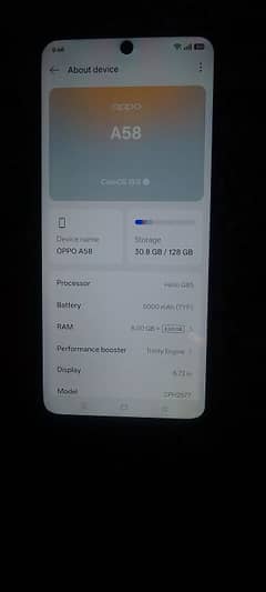 oppo A58. . 8+8ram=128rom