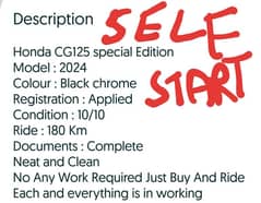 brand new cg125 self start