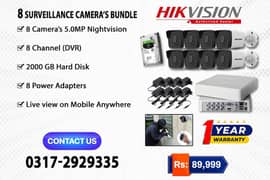 8 CCTV Cameras 5MP Bundle Brand HIKVision