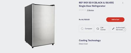 REF 9101 SD R (BLACK & SILVER) Single Door Refrigerator