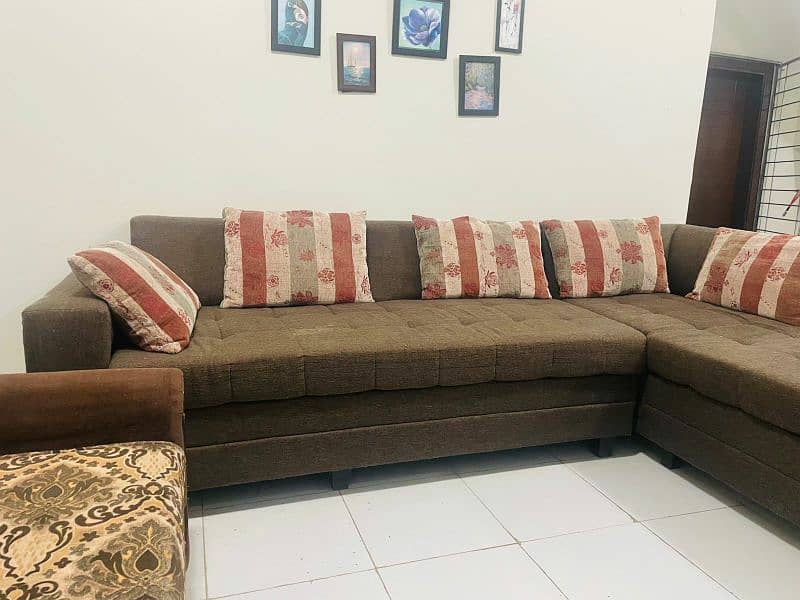 6 seater L shape sofa set 0
