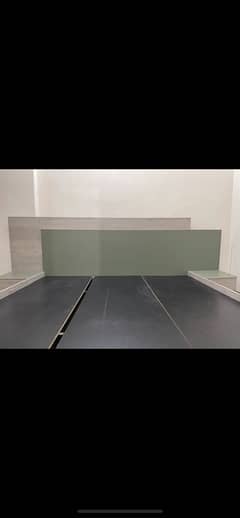 bed with dressing and wardrobe