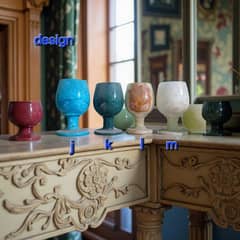 Onyx/Marble Vine Glass Set