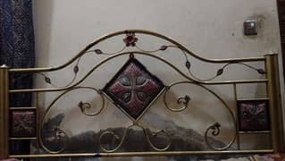 Iron Used Double bed 2 side tables with mirror and 1. dressimg table