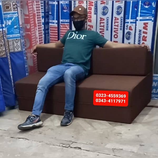 Sofa cum bed Molty double bed folding bed /Foam Mattress/Dining Table 2