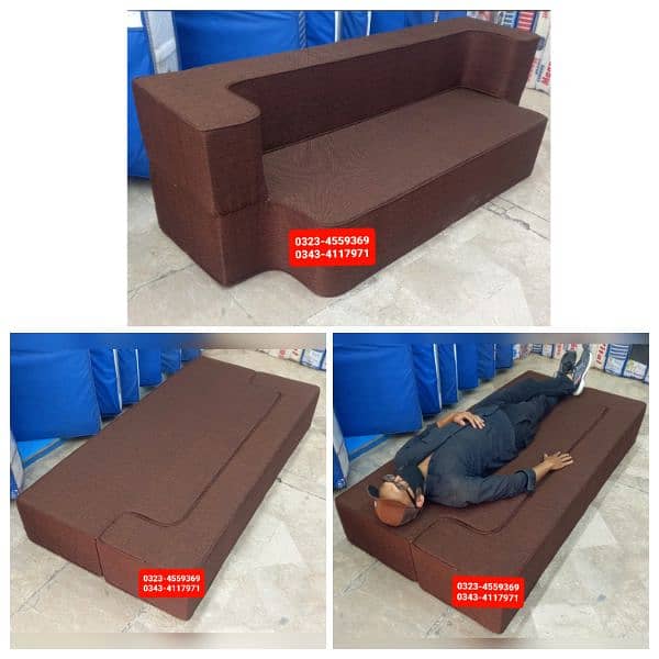 Sofa cum bed Molty double bed folding bed /Foam Mattress/Dining Table 7