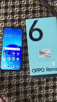 Oppo  Reno 6 mobile penal change full boxe 8gb 128rm 10 by 8 condition
