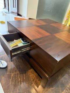 Wooden center table with two drawer
