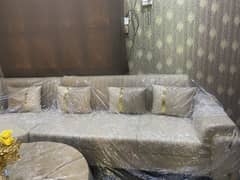 L shaped sofa set/ round table/ coffee table