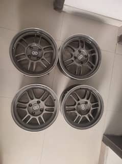 rpf1 14 inch 100 pcd and te37 staggered setup