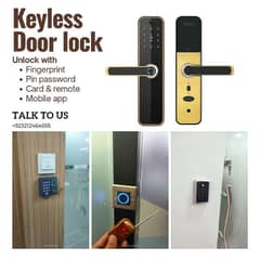 keyless door lock fingerprint card password remote unlock