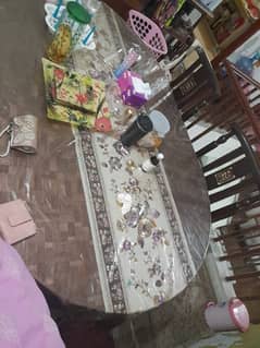 wooden table with chairs