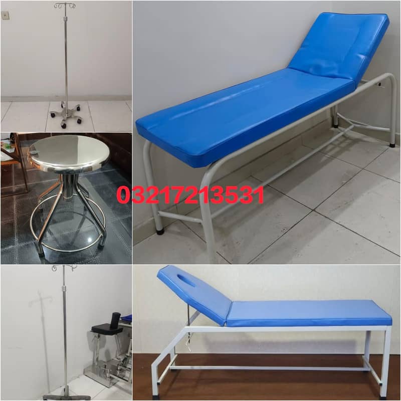 Iv pole Drip Stand Patient Revolving Stool Examination Couch Hijama Be 0
