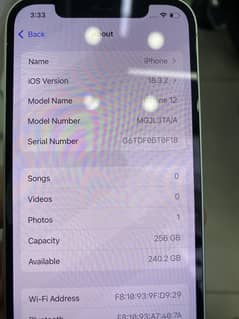 I phone 12 256gb pta 100% helth