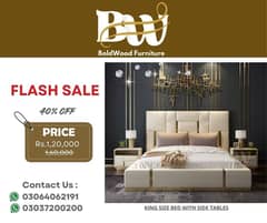 Bed Set/Wooden Bed/Double Bed/King Size Bed/luxury bed with side table