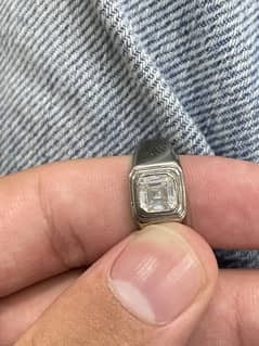 Moissanite silver 1.15 carat ring