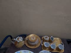 brand new golden tea set