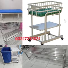 Hospital Baby Cot Attendant Waiting Area Bench Dirty Linen Trolley