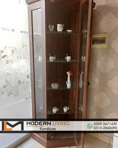 Showcase Corner With Glass Shelves And Light