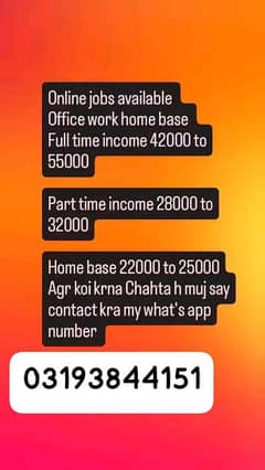 online work available for male female and students