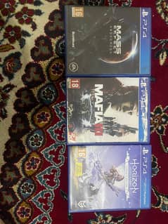 Mass Effect Andromeda , Mafia 3 and Horizon Zero Dawn