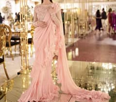 Baby pink saree