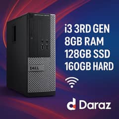 “Dell OptiPlex 9010 | i3 3rd Gen | 8GB RAM | SSD+HDD | Wi-Fi | Cpu