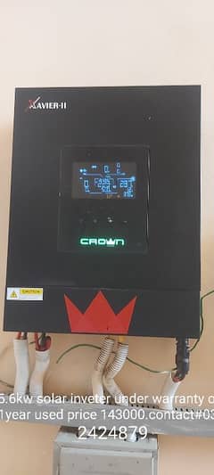 Crown xavier ll.  5.6 kw Hybrid solar inverter under 3 Year  warrenty