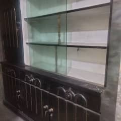Total wooden showcase.