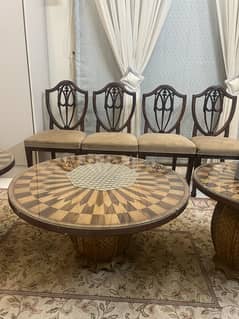 Set of three round tables