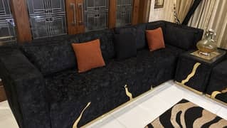 L Shape sofa with side tables