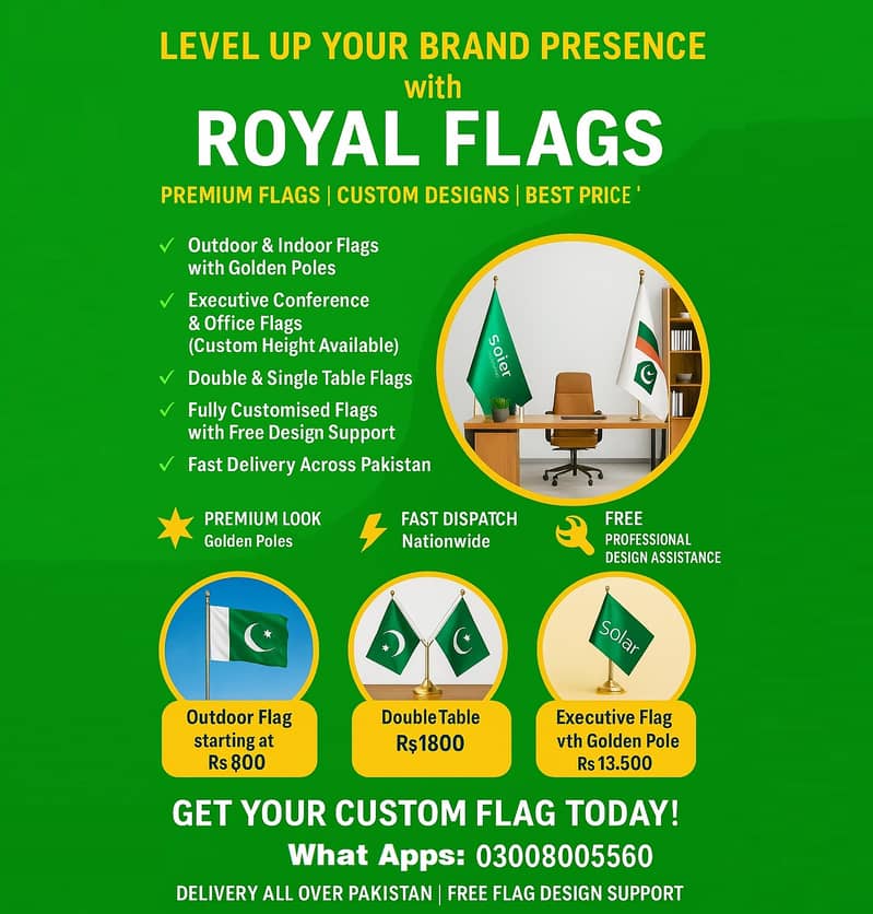 Office Flag & Pole | Embassy Flag | Events Flag | All Country Flag 0