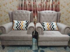This sofa set is in nearly new condition and has been slightly used.