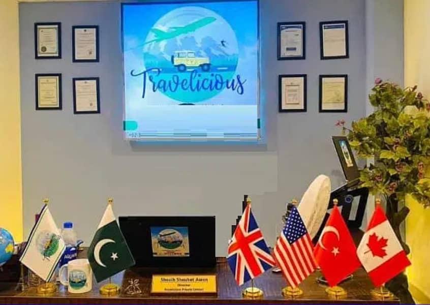 CEO Luxury Pakistan Flag & Custom Logo Table Flag for CEO office Decor 16