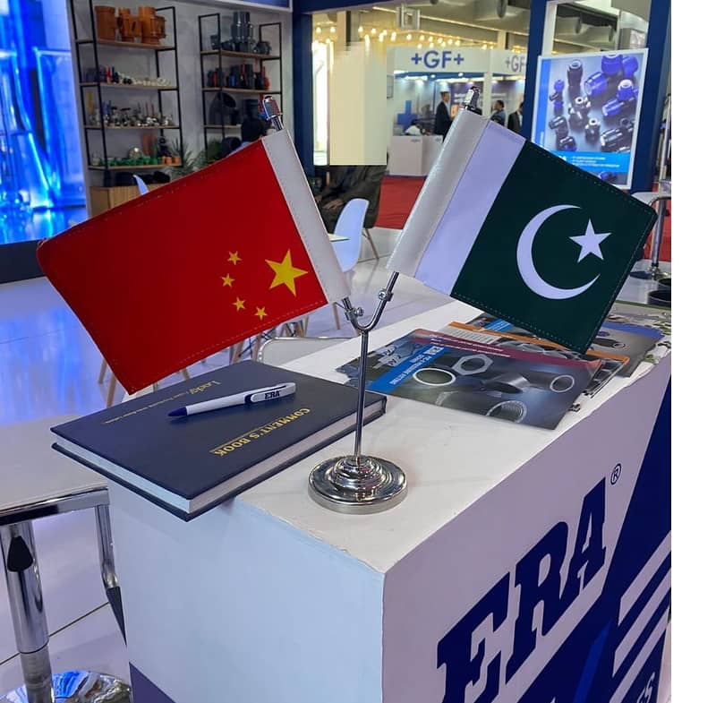 CEO Luxury Pakistan Flag & Custom Logo Table Flag for CEO office Decor 18