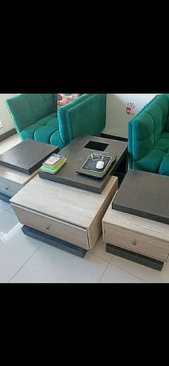 centre table with 2 side tables