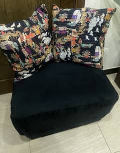Ottoman black velvet 1 seater