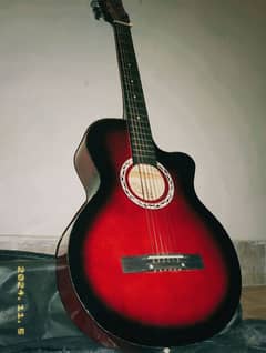 Red Sunburst Acoustic Guitar Great Sond + Condition (Original Strings)
