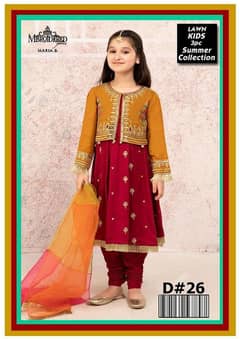 charming grils 3 pcs embroidered lawn suit with dupatta