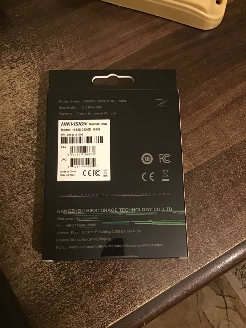 Hikvision 1TB PCIe Gen4x4 M. 2 2280 NVMe G4000E M2 3D TLC SSD 5000MB 2
