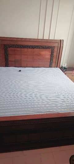 urgent bed sale with side tables in excellent condition