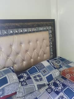 double wooden heavy bed