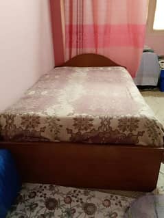 Good Condition Wooden double bed with mattress