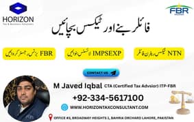 Sales Tax, Income Tax Return, SECP Filing, KPRA, PRA, Tax Consultant