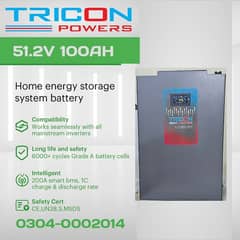 Lithium Battery 51.2V 100Ah Battery 6000 Life Cycles 5 Years Warranty